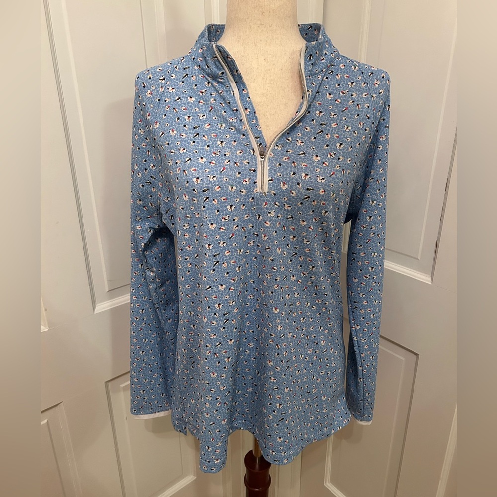 PETER MILLAR Perth UPF 50+ Performance Pullover Pool Party Quarter Zip Golf L - Picture 2 of 12